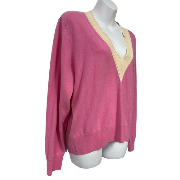 Sandro Almeria Logo Intarsia Sweater in Rose Size 3 US Large New with tags - Picture 2 of 5
